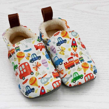 Pololo Kinderschuhe Seaqual Hausschuh Upcycling-Meeresplastik Bio Baumwolle Autos