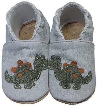 HOBEA-Germany Leder-Krabbelschuhe Dino grau