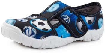 Ladeheid Kinder Hausschuhe LARW005 marineblau weiß bälle