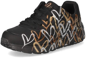 Skechers x JGoldcrown: Uno Lite - Metallic Love Kids black gold