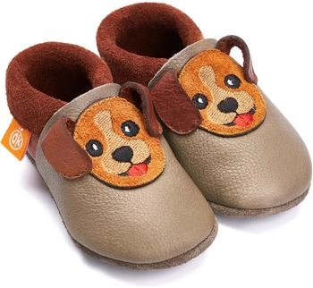 Orangenkinder Haus- und Krabbelschuhe Waldi der Welpe beige