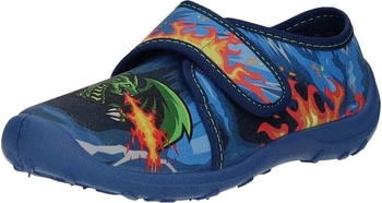 Fischer Kinder-Hausschuh Drache blau mehrfarbig