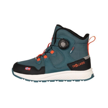 Trollkids Bergen Winter Mid Cut stormy blue/black/flame orange