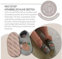 HOBEA-Germany vegane Kinderschuhe RecyStep aus recyceltem Material Schleife beige