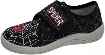 Fischer Children's House Shoe Velcro Racing Car Motif schwarz