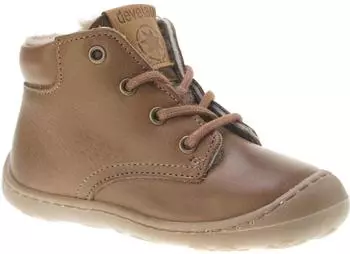 Develab Lammwoll gefütterte Lederschuhe Schnürer (46210) braun