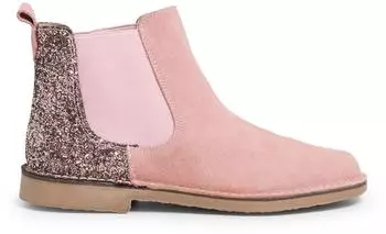 Pisamonas Stiefeletten Aus Wildleder Mit Glitzer-Fersenpartie rosa