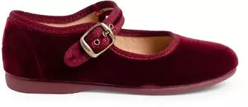 Pisamonas Velvet Mary Janes With Jewel Buckle bordeauxrot