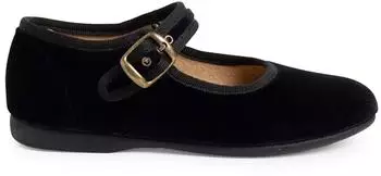 Pisamonas Velvet Mary Janes With Jewel Buckle schwarz