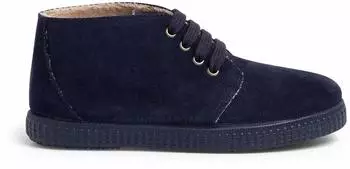 Pisamonas Ankle Boots With Wide Velcro Strap And Artificial Fur Lining marineblau