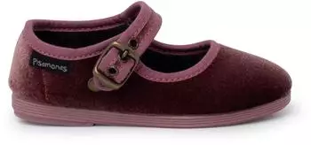 Pisamonas Mary Janes Velvet Golden Buckle altrosa