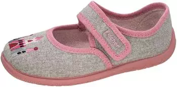Fischer House Shoe Ballerina Unicorn Embroidery grau