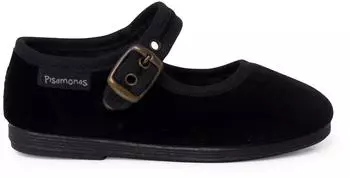 Pisamonas Samt-Mary Janes Mit Schmuck-Schnalle schwarz