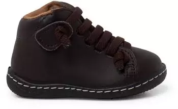 Pisamonas Washable Leather Ankle Boots With Elastic Laces braun