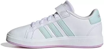 Adidas Grand Court Elastic Lace and Top Strap ftwr white/semi flash aqua/bliss lilac