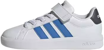 Adidas Grand Court Kids (Elastic Lace And Top Strap) cloud white/lucid ray blue/aurora onix