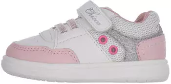 Chicco Girls Sneakers with Elastic Laces and Velcro Closure hellgrau/rosa/weiß