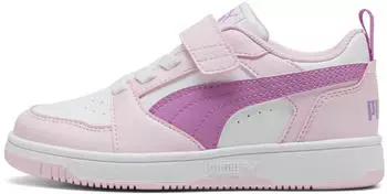 Puma Rebound V6 Lo AC+ Sneaker with Velcro Kids orchidee/ros&eacute;/wei&szlig;