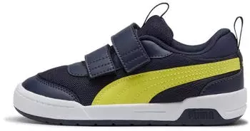 Puma Multiflex 2 Mesh Sneaker with Velcro Kids puma navy/lux lime