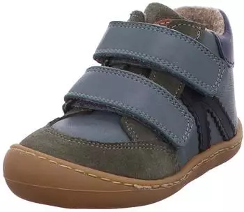 Develab Barefoot Shoes made of Leather with Wool Felt Lining (45219) forest/petrol