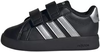 Adidas Grand Court Lifestyle Hook and Loop Kids core black/silver metallic