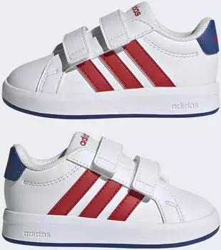 Adidas GRAND COURT 3.0 KIDS cloud white/royal blue/better scarlet