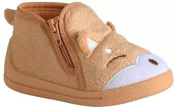 Vertbaudet Baby Fabric Slippers with Zip orange fuchs