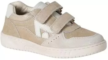 Vertbaudet Leather Sneakers with Velcro Closure hellbeige gold-metallic