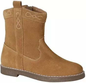 Vertbaudet Leather Boots with Zip braun