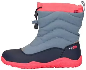 Trollkids Kids Rosfjord Barefoot Winter Hiker | Waterproof, Warm Lining, Removable Insole, Width-Adjustable Shaft Closure, Reflective Elements shadow blue/mystic blue/pink salmon