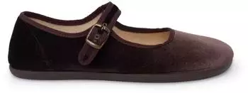 Pisamonas Women's Barefoot Mary Janes Velvet Buckle braun