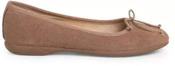 Pisamonas Suede Ballerinas with Delicate Bow taupe