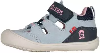 Trollkids Leather Half Sandals "Femund" grau