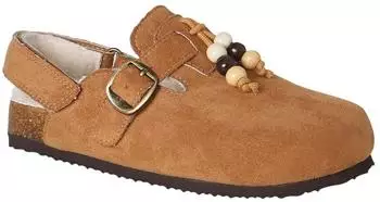 Vertbaudet Children's Slippers with Wooden Beads and Faux Fur Lining braun