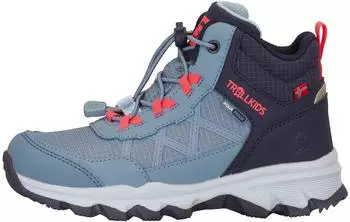 Trollkids Kids Trolltunga Hiker Mid XT | Waterproof, Breathable, Reinforced Toe Area, Removable Insole, Reflective Elements, Grippy Outsole blau