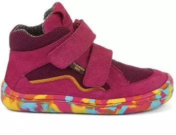 Froddo Barefoot Ankle Leather Shoes with Velcro (G3110262) fuxia