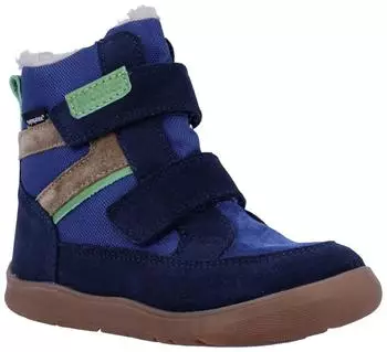 Richter Samy Winter Barefoot Shoe Winter Boots with Contrast Trims blau kombiniert