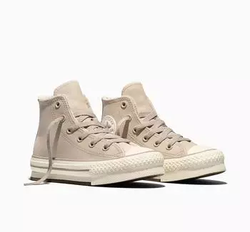 Converse Chuck Taylor All Star EVA Lift Sneaker (for Kids) weather-resistant leather, lined papyrus/egret