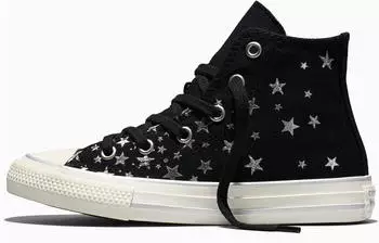 Converse Chuck Taylor All Star Sneaker Glitter Print schwarz/silber/egret