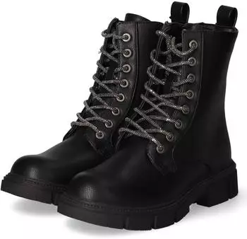 Dockers by Gerli Kinderschuhe M&auml;dchen Schn&uuml;rstiefel schwarz