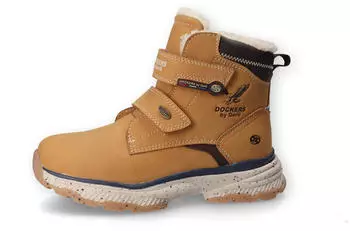 Dockers by Gerli Winterboots Klettboots Winterstiefelette mit Warmfutter TEX-Ausstattung gelb