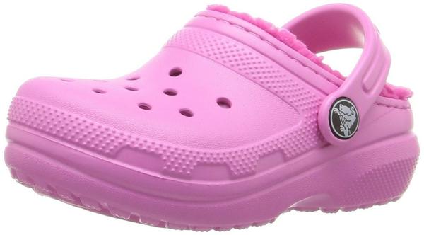 Crocs Kids Fuzz Lined Clog (203506) party pink/candy pink