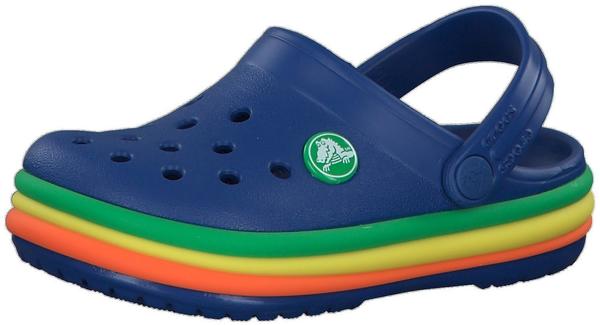 Crocs Kids Crocband Rainbow Band Clogs blue jean