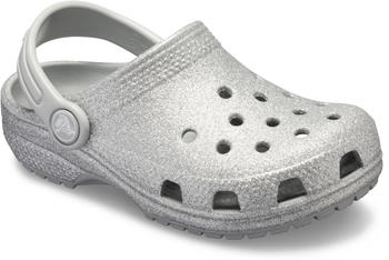 Crocs Kids Classic Glitter Clog silver