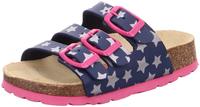 Hausschuh SUPERFIT "FU&szlig;BETTPANTOLETTE, WMS: mittel", M&auml;dchen, Gr. 28, bunt (blau,