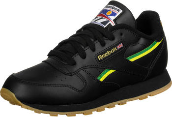 Reebok Kinder-Sneakers Classic Leather schwarz/gelb/grün (EH1285)