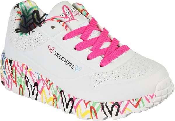 Skechers x JGoldcrown: Uno Lite - Lovely Luv white/multi