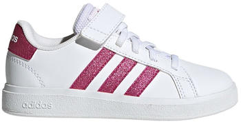 Adidas Grand Court Kids (Elastic Lace And Top Strap) white/real mangenta