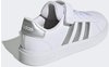 Adidas Grand Court Kids (Elastic Lace And Top Strap) cloud white/cloud white/metallic silver