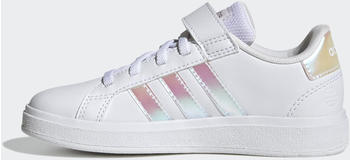 Adidas Grand Court Kids (Elastic Lace And Top Strap) cloud white/iridescent/cloud white